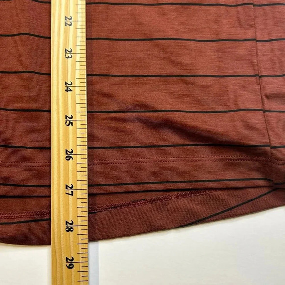 Lululemon Evolution Polo Nevis Stripe Savannah Black mens slze L - Picture 7 of 9